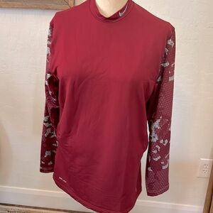 Nike Pro Combat Dri-Fit Fitted Long Sleeve Hyperwarm Athletic Jersey Sz XXL
